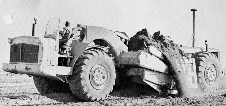 Tournapull or dozer, Traralgon roadworks, 1963