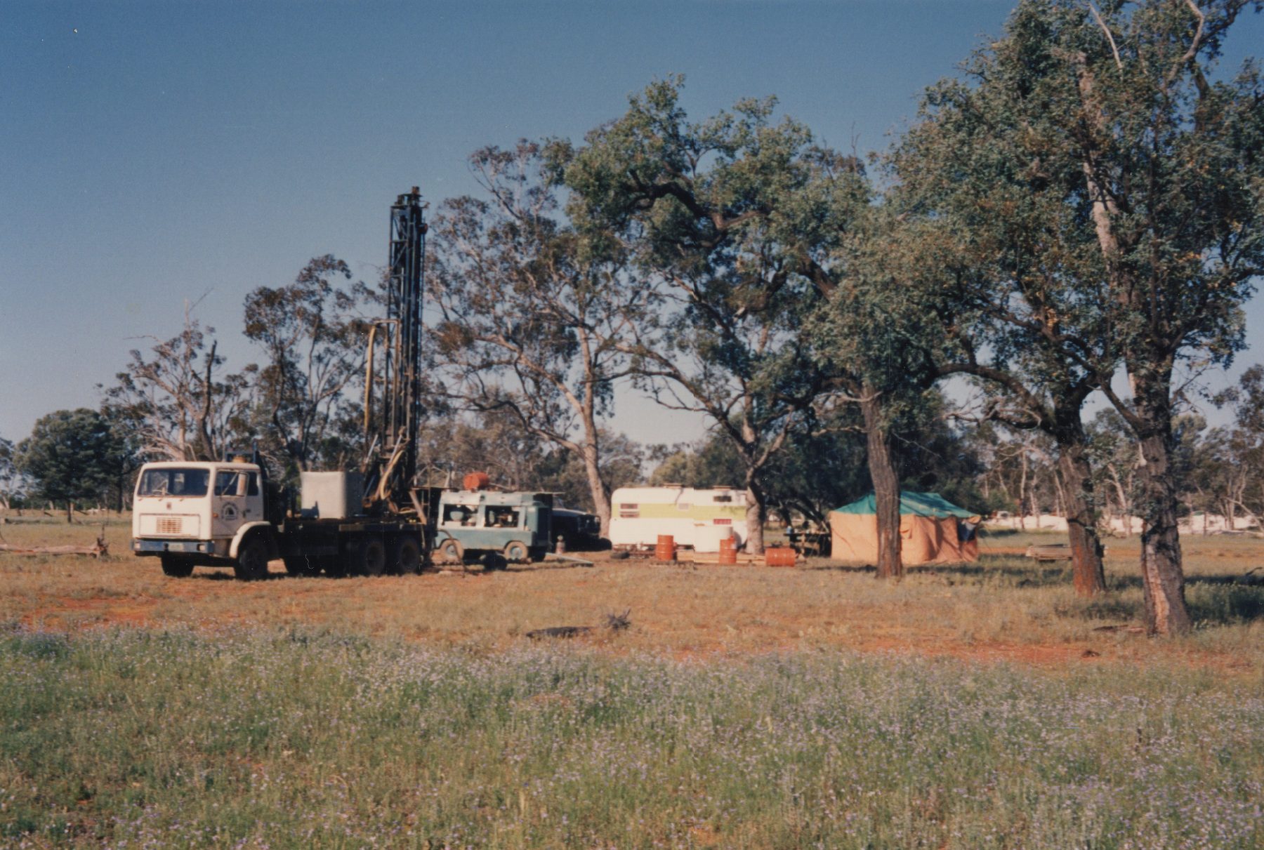 Exploration drilling rig, Lightning Ridge NSW, 1988