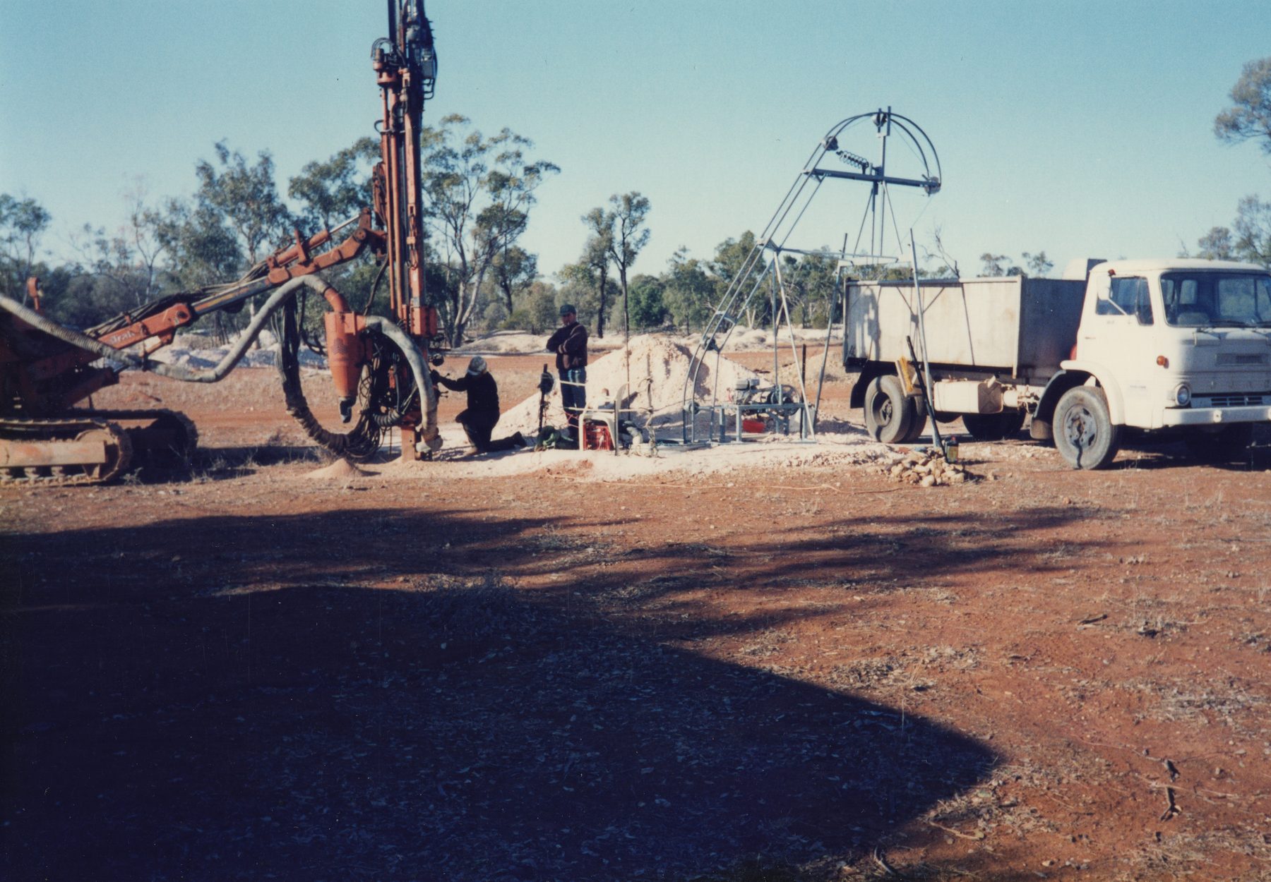 Exploration drilling rig, outback South Australia, 1990