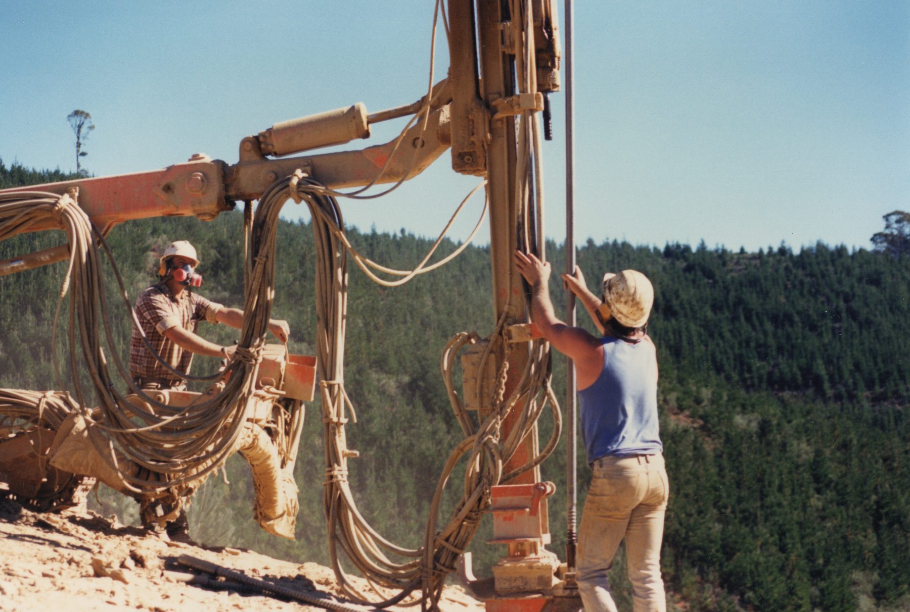 Open-cut mine bench drilling, QLD, 1992